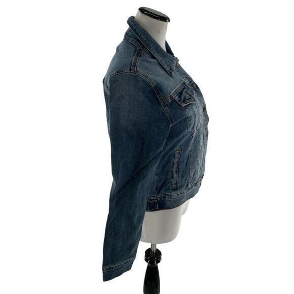 Vigoss Jean Jacket Womens Size Medium Long Sleeves Flap Pockets Denim NEW - Picture 4 of 12